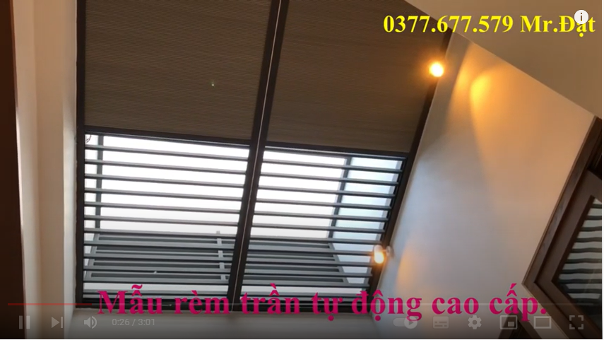 Rèm trần tổ ong hệ tự động cao cấp